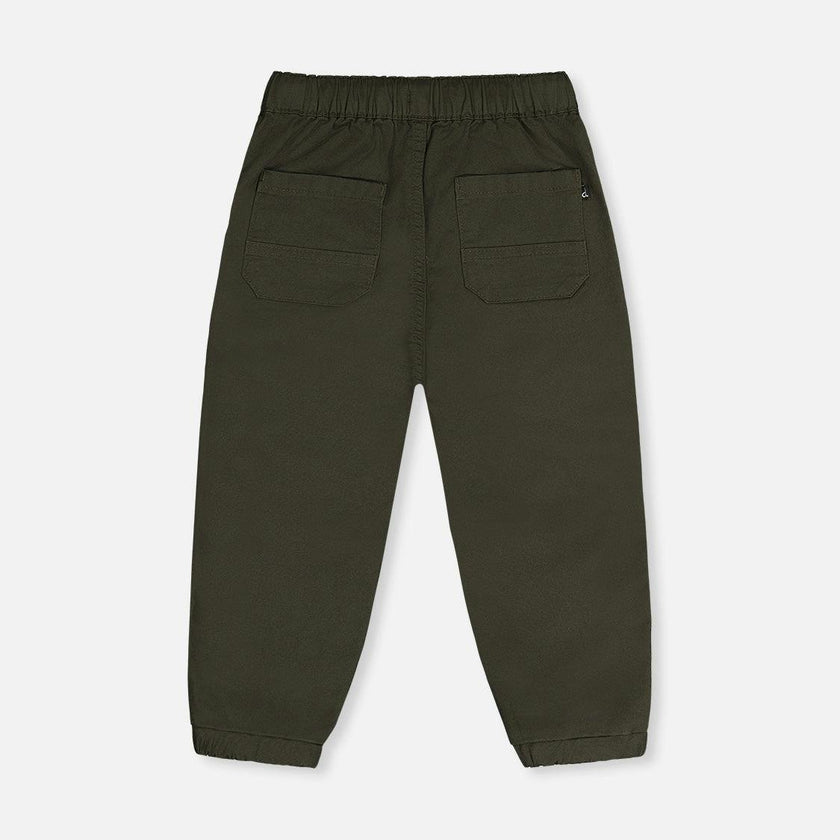 Stretch Canvas Jogger Pants Very Dark Green