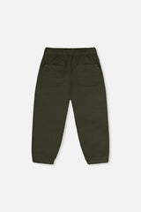 Stretch Canvas Jogger Pants Very Dark Green