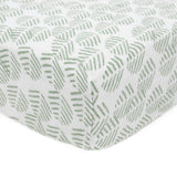 Cotton Muslin Crib Sheet - Leaf Motif