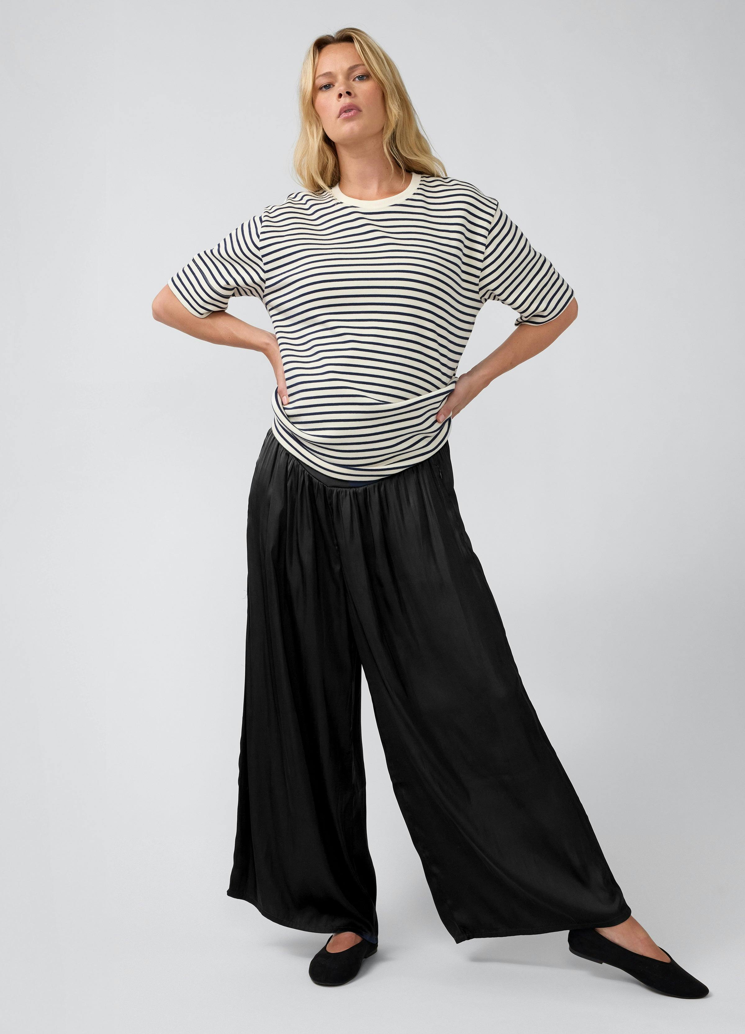 Flowy Wide Leg Woven Maternity Pant