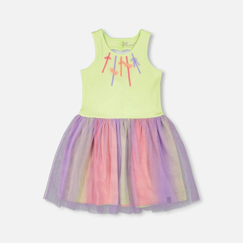 Sleeveless Bi-Material Dress
