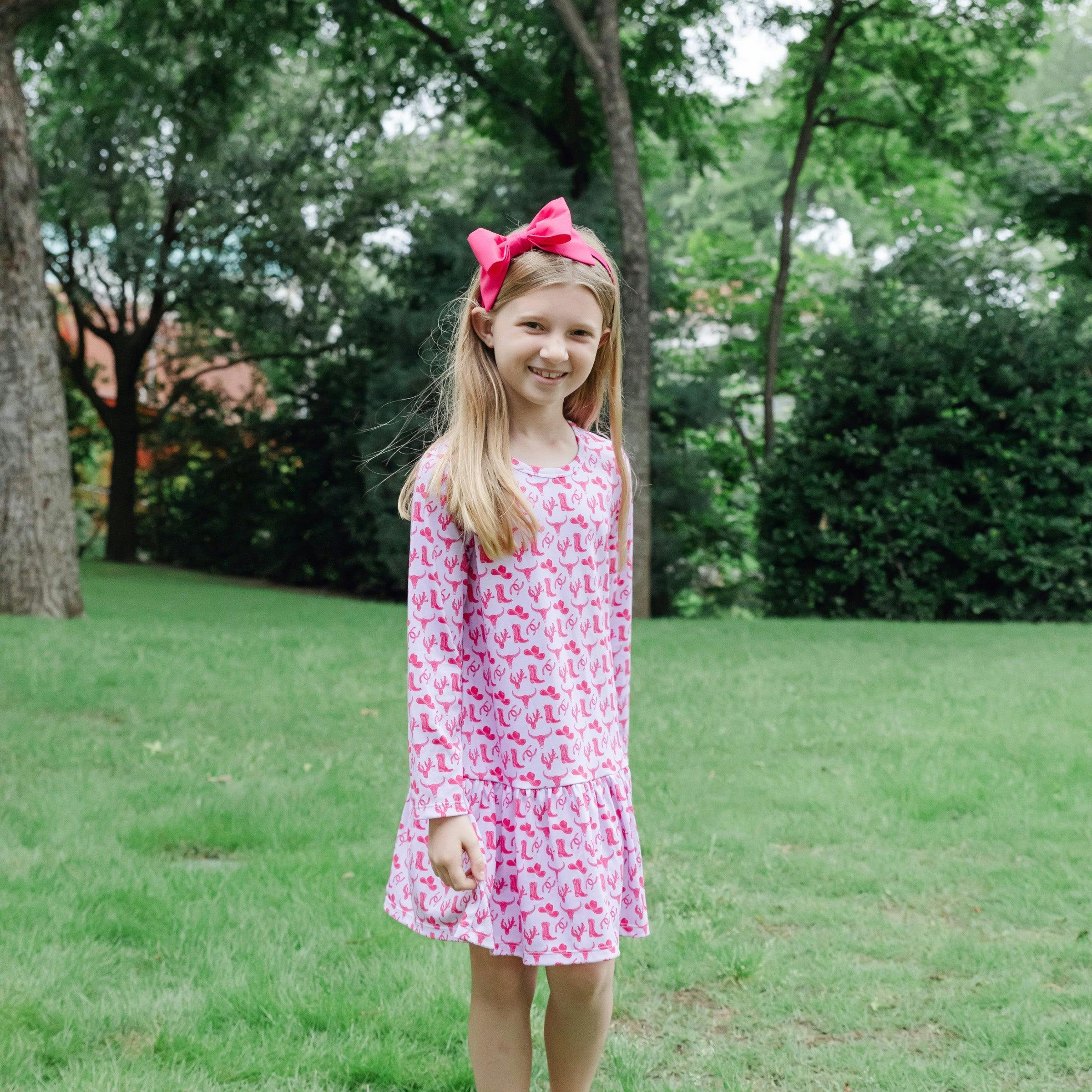 Lily Girls' Dress - Wild West Pink