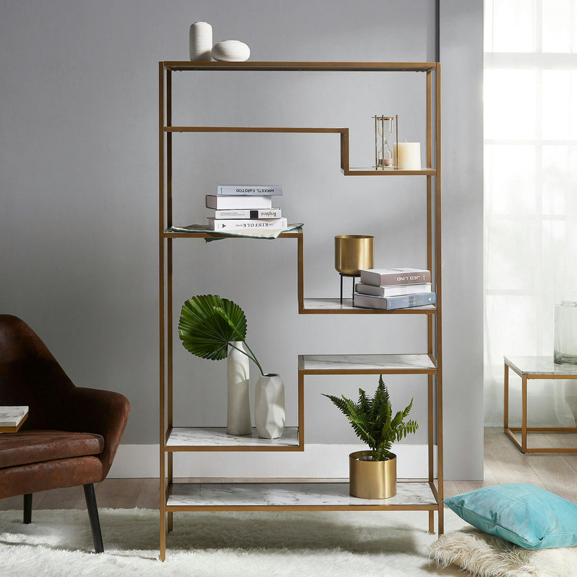 Marmo Modern Marble-Look 5-Tier Display Shelf