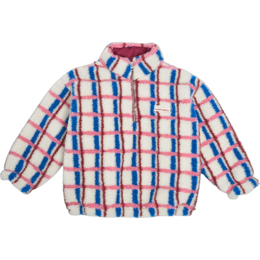 children's merino wool kangaroo jacket - pink & cobalt