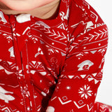 Polar Isle Red Bamboo Convertible Footie