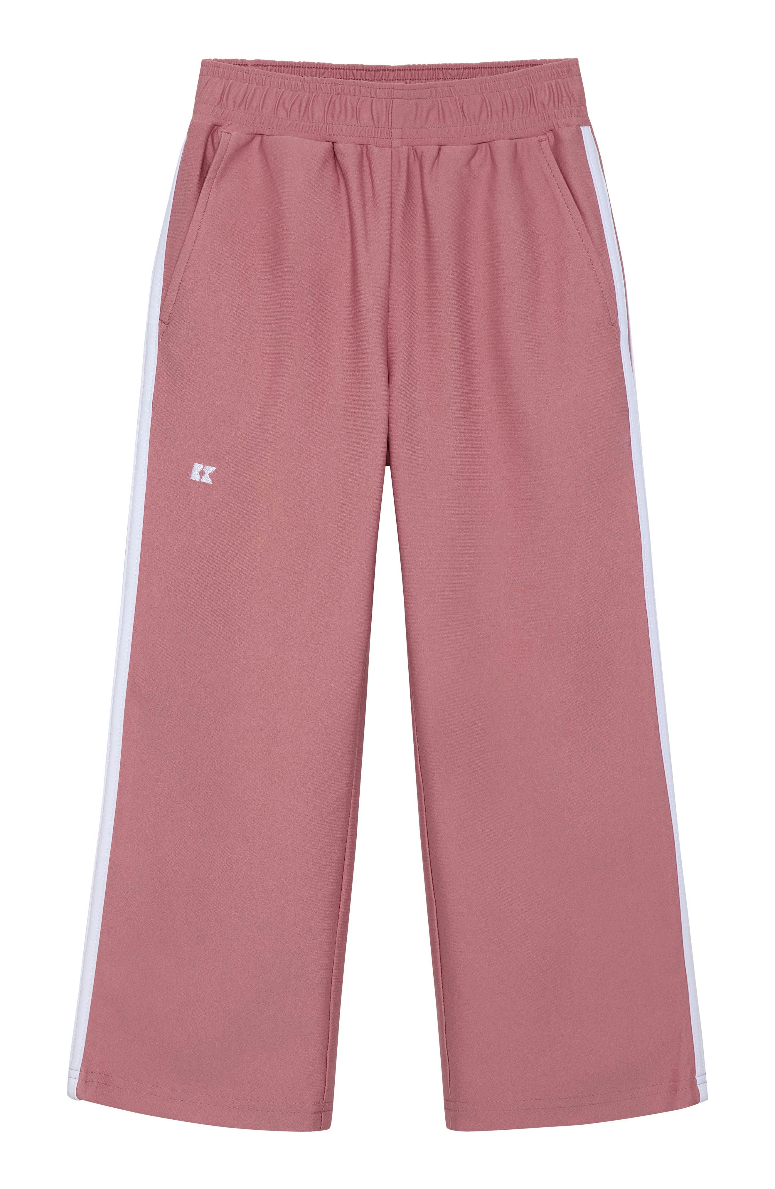 girls dusty pink wide leg sweatpant