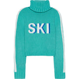 Women's Retro Ski Knit Cropped Turtleneck Sweater