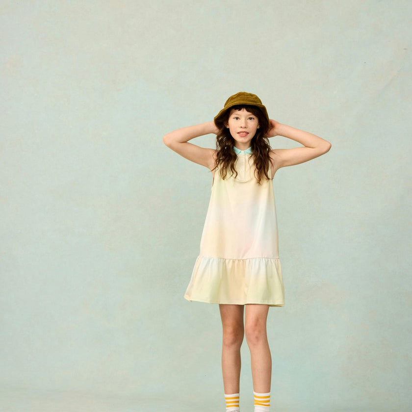 Sleeveless Performance Play Polo Dress in Soft Rainbow
