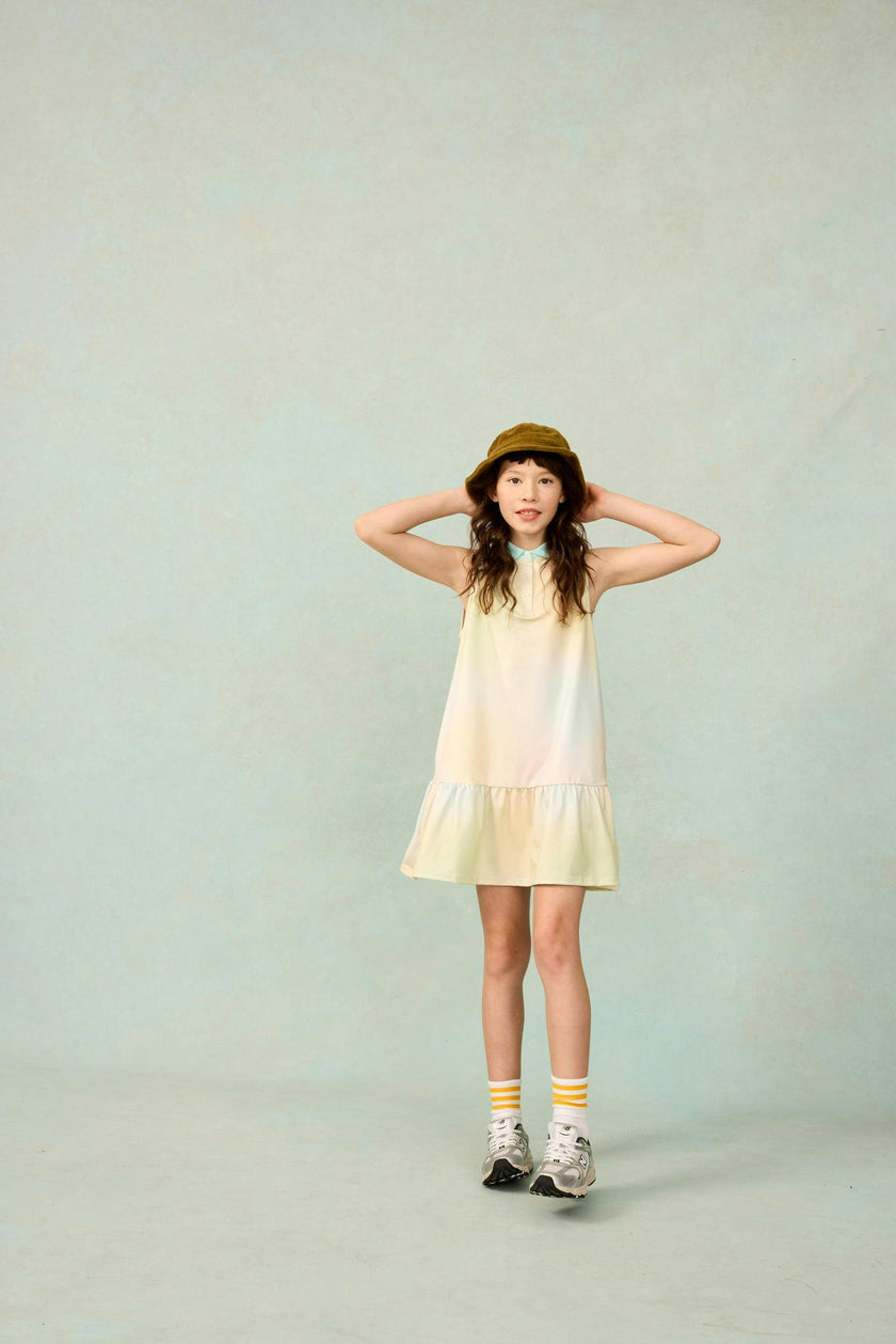 Sleeveless Performance Play Polo Dress in Soft Rainbow