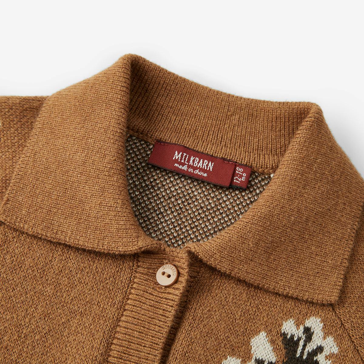 Pinecone & Knitted Collar Jumpsuit