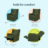 Carter's Arlo Recliner and Swivel Glider | Water Repellent & Stain Resistant Fabric