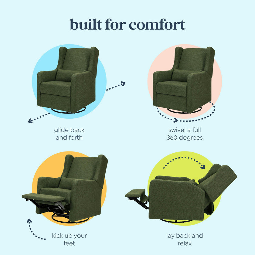 Carter's Arlo Recliner and Swivel Glider | Water Repellent & Stain Resistant Fabric