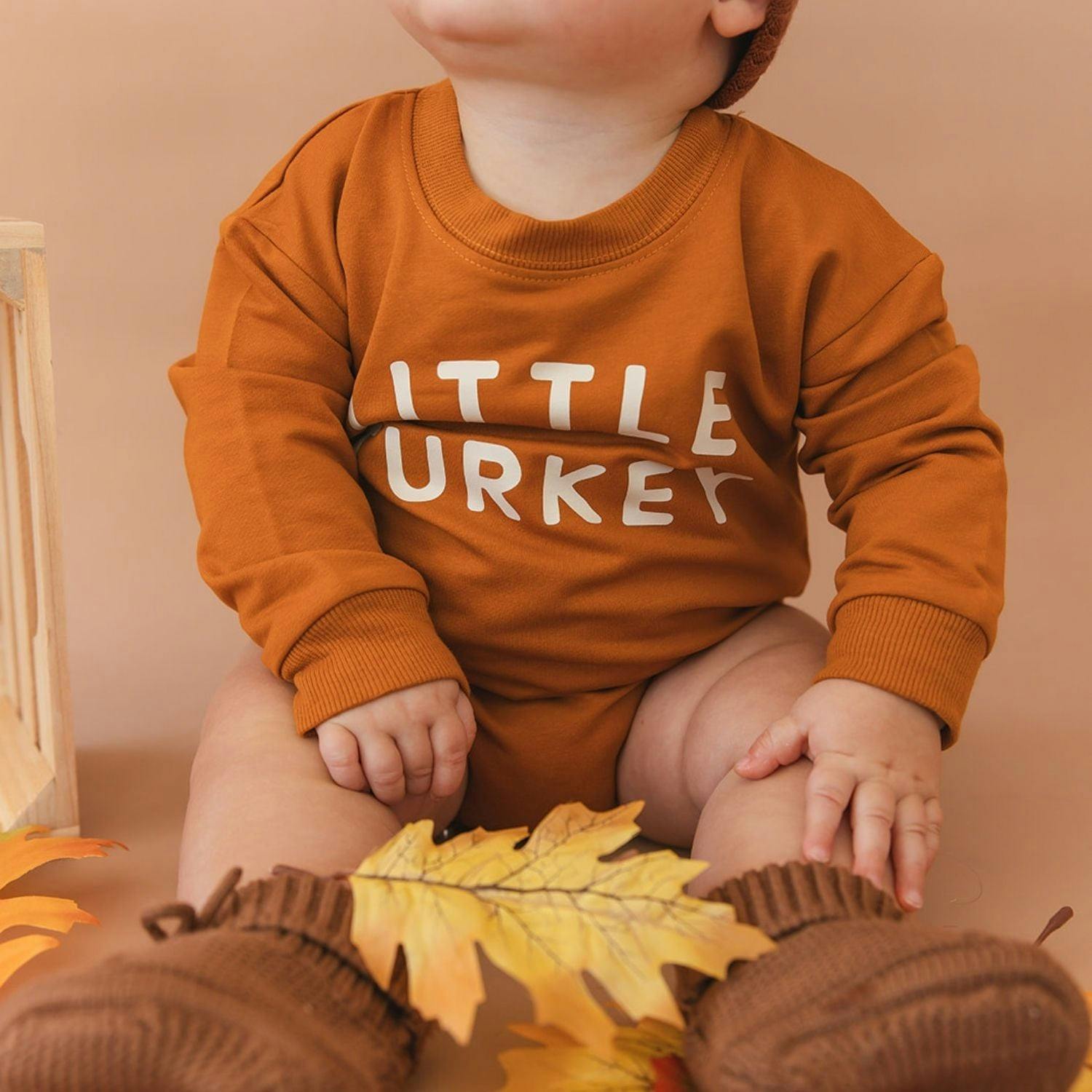 Little Turkey Thanksgiving Long Sleeve Romper