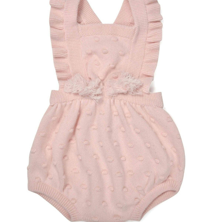 Ruffled Popcorn Romper | cashmere/ merino