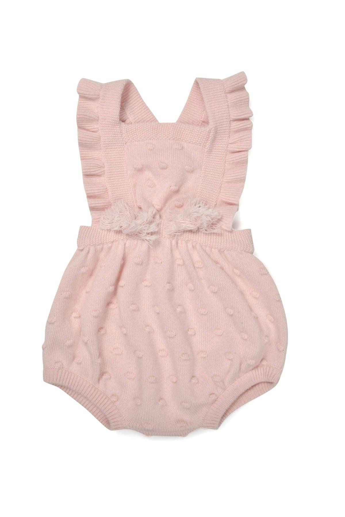 Ruffled Popcorn Romper | cashmere/ merino