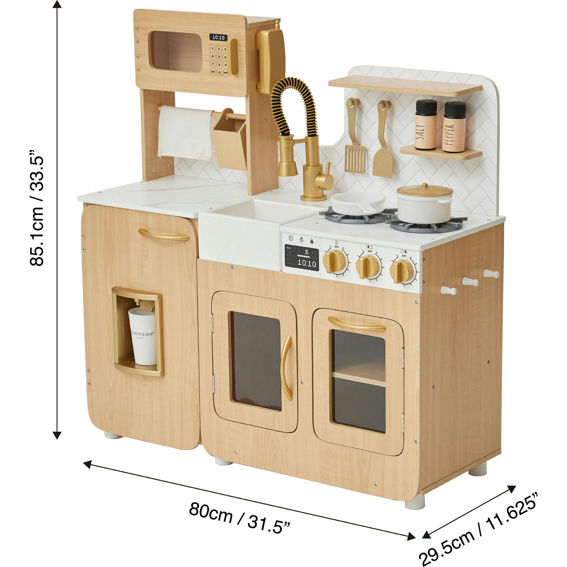 Little Chef Cyprus Medium Play Kitchen - Light Oak/White