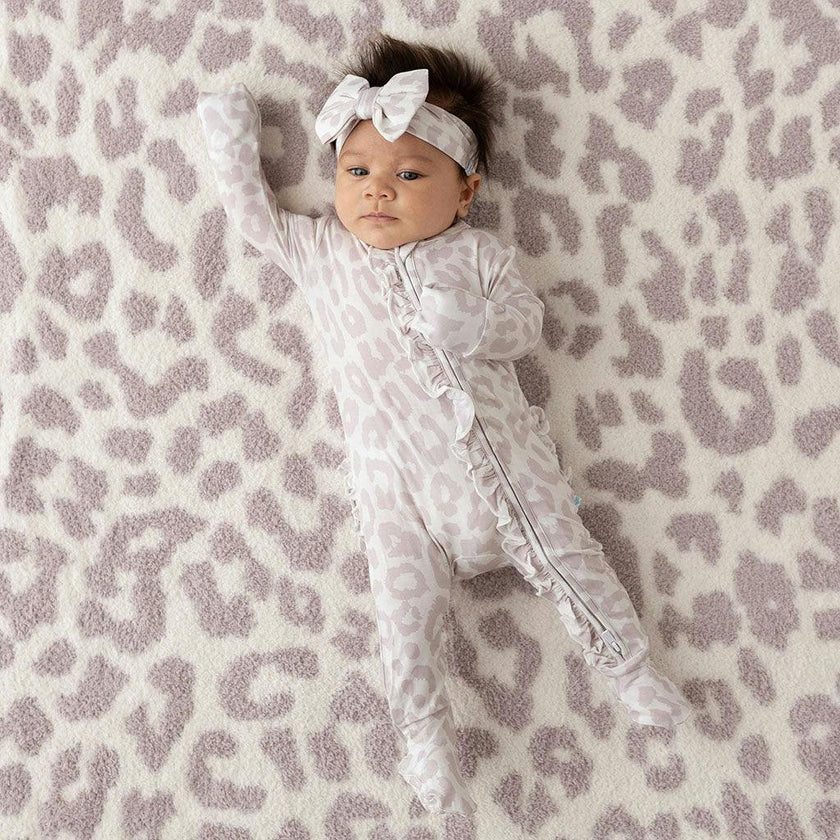 Laurel Leopard Footie Ruffled Zippered One Piece