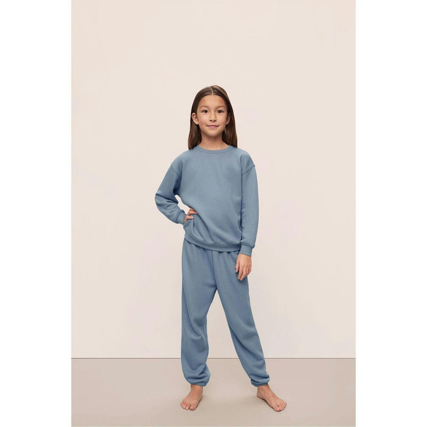 Kid's French Terry Sweatshirt and Jogger Set, Blue