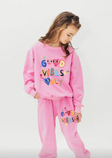 Good Vibes Only Print Sweatshirt And Pant Set