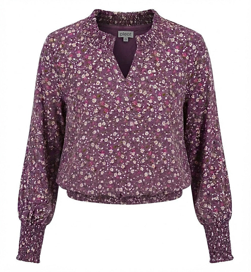 Elizabeth Top Violet Fleur