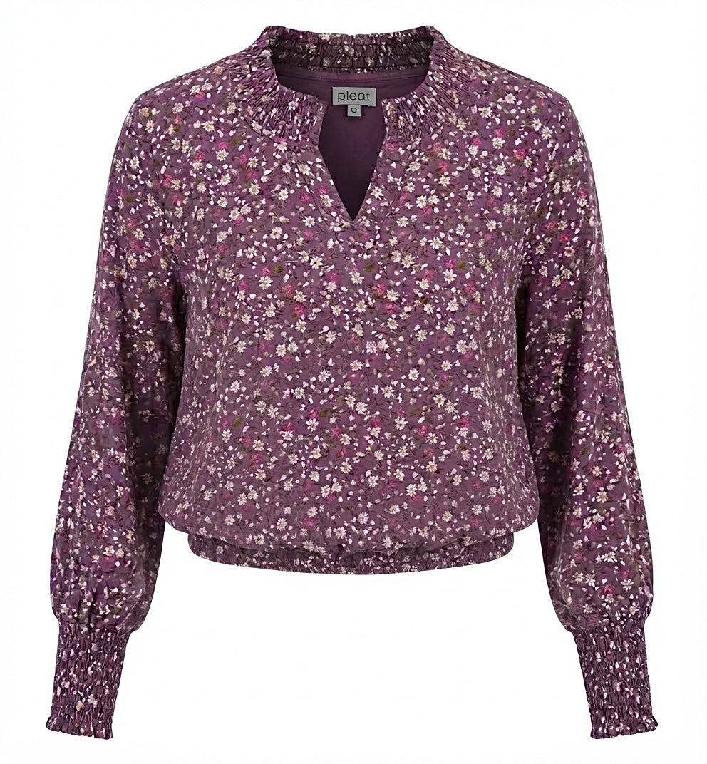 Elizabeth Top Violet Fleur