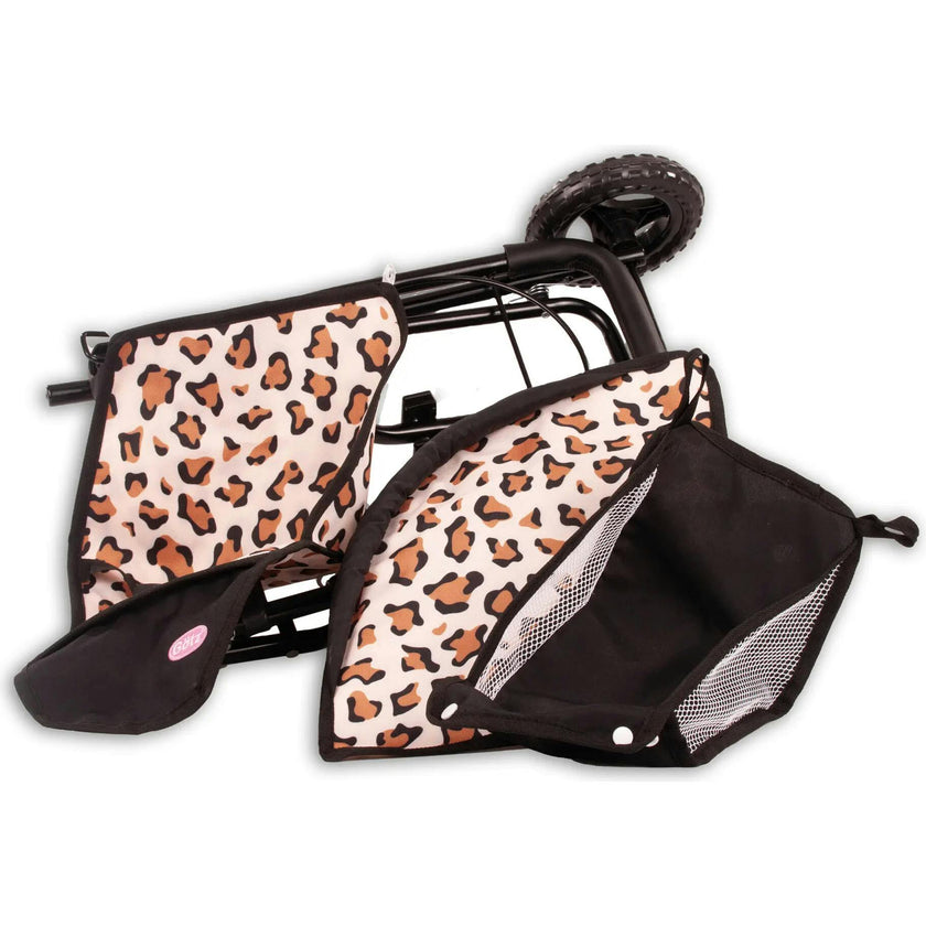 Gotz 3‑Wheel Doll Buggy “Little Tiger” – Compact Tiger‑Print Doll Stroller with Sunshade