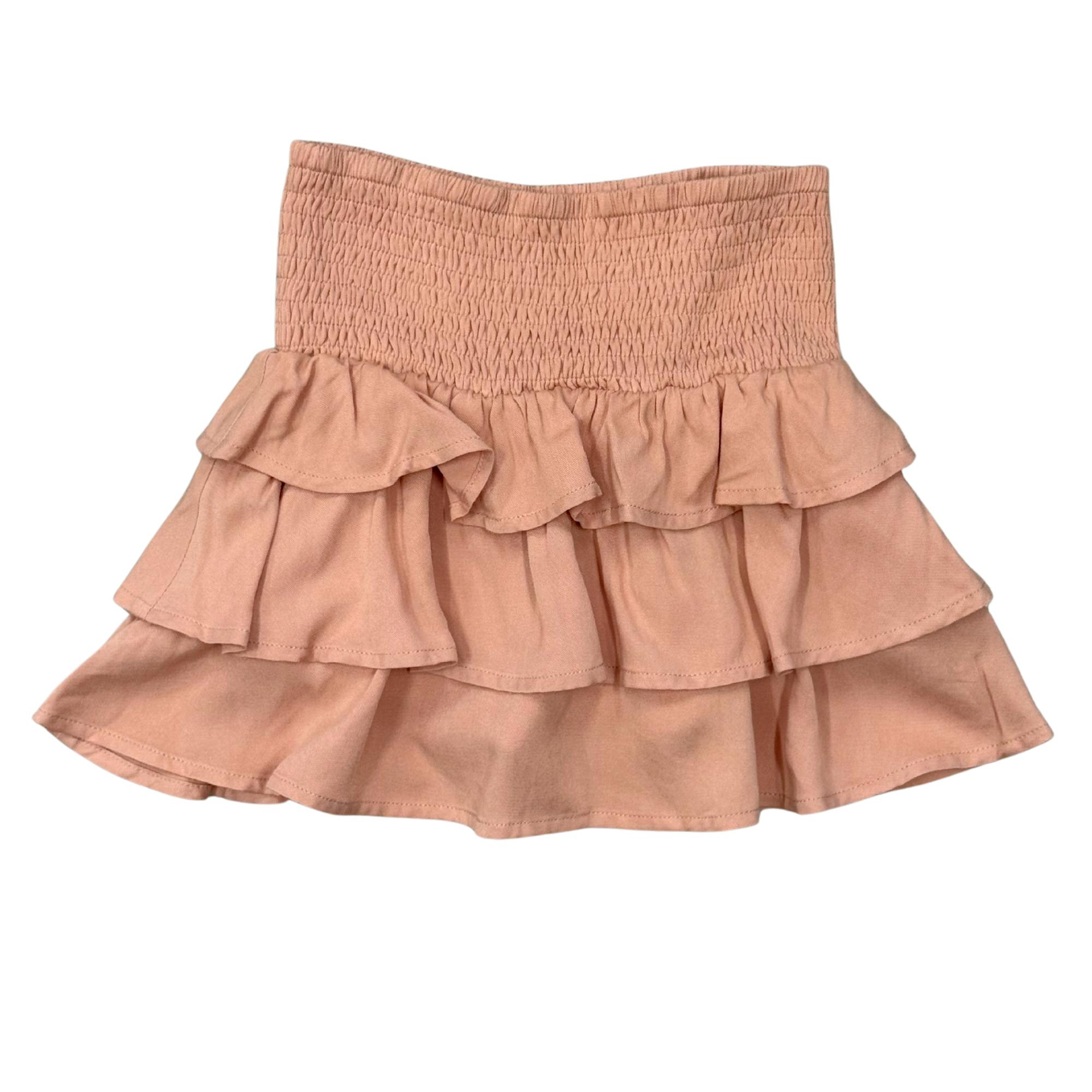 Girls Tiered Mini Skirt in Rose Cloud