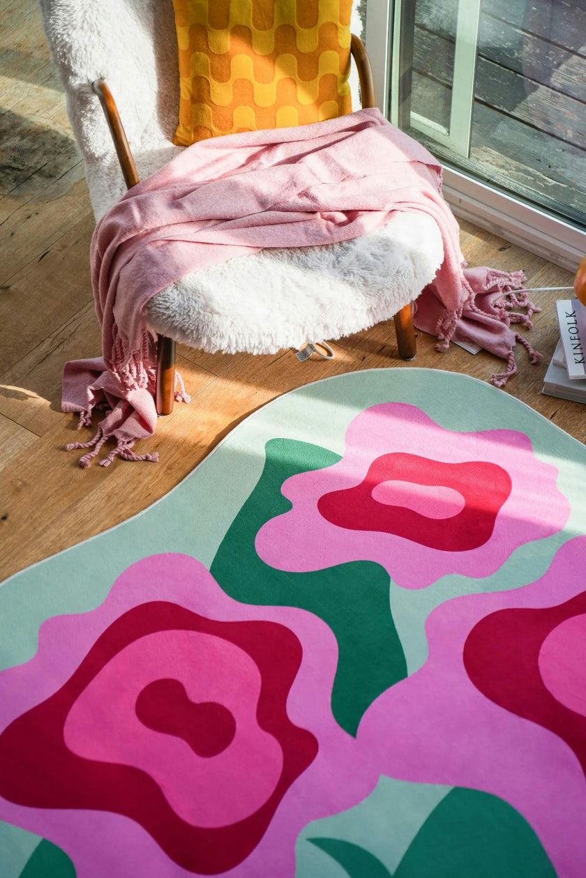 Irregular Rose Garden Floral Rug by Maggie Stephenson