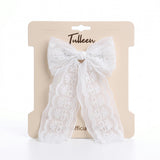 White Sheer Embroidered Organza Lace Hair Clip