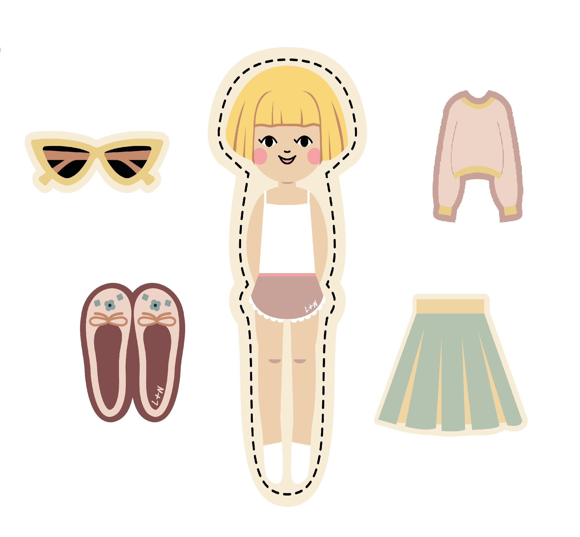 Nimix Paper Doll Girl Set