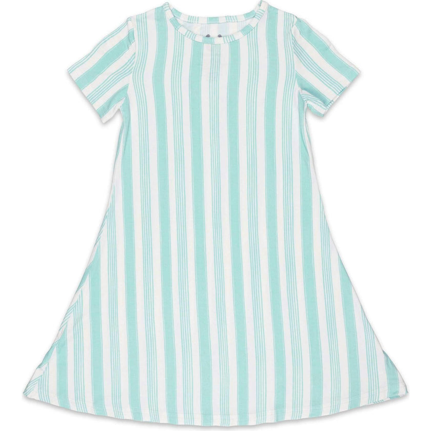 Slumber Stripes Bamboo Girls' Short Sleeve Dress