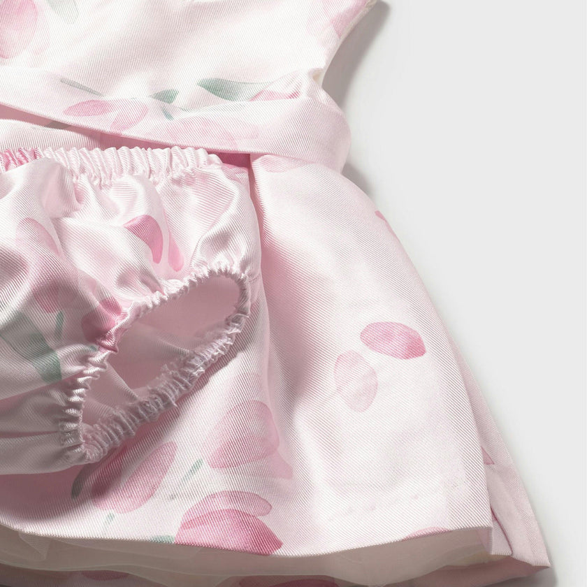 Satin Floral Dress with Nappy Cover