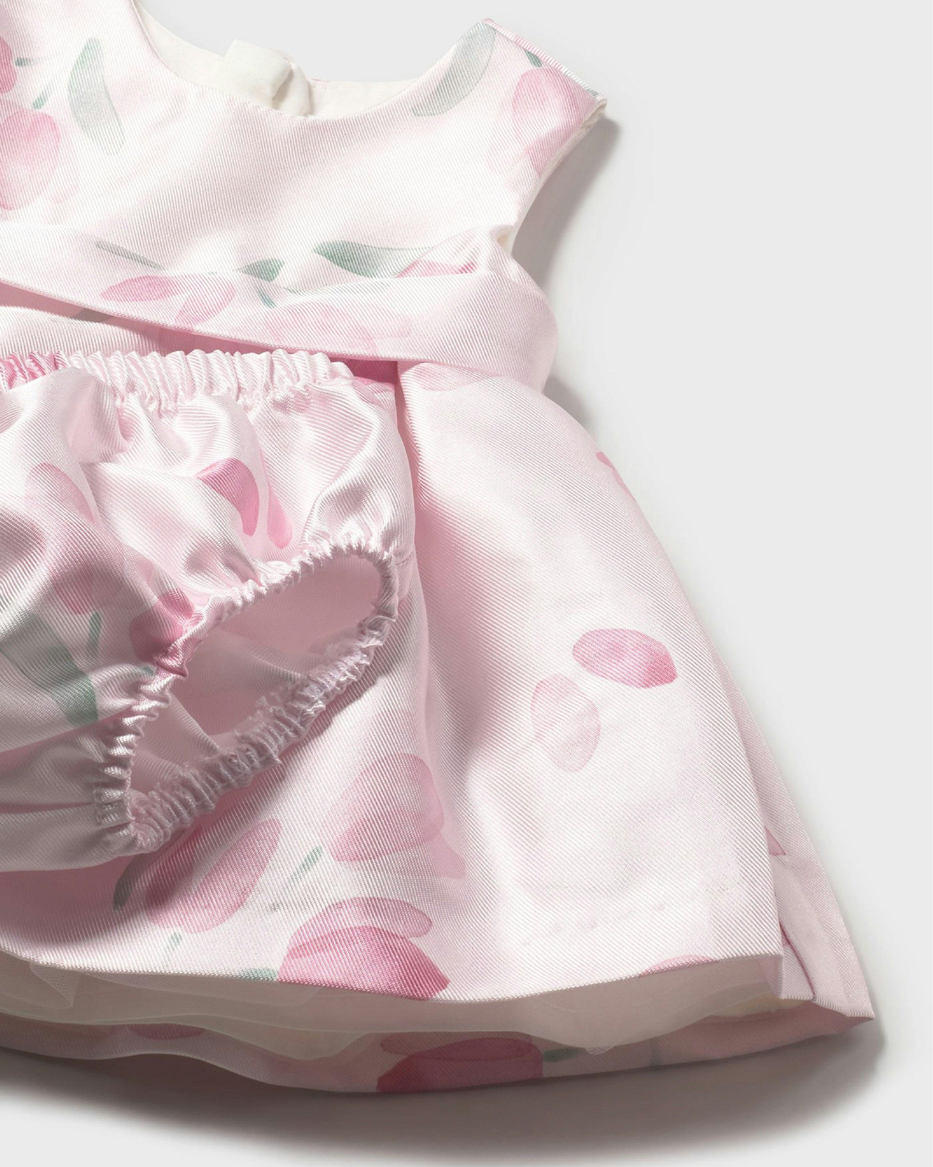 Satin Floral Dress with Nappy Cover