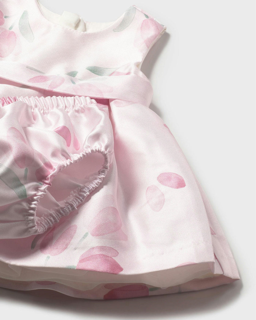 Satin Floral Dress with Nappy Cover