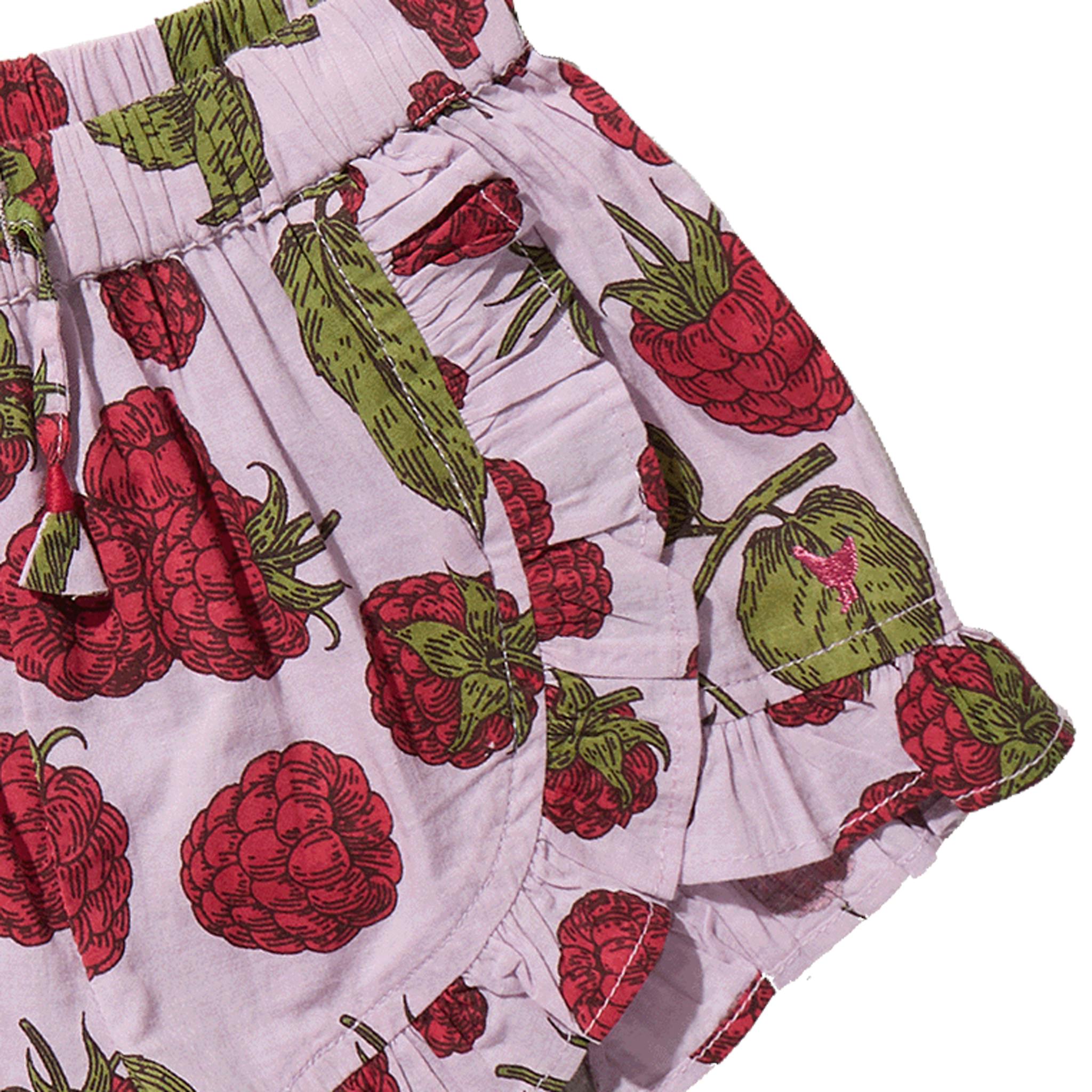 Girls Millie Ruffle Short - Lavender Raspberries