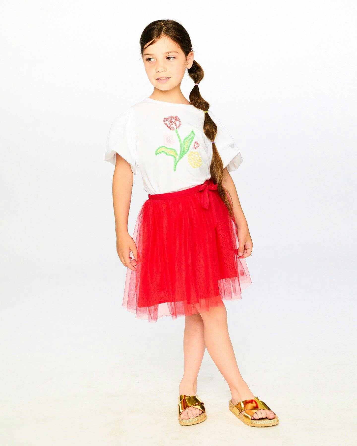 Organic Cotton Jersey Top With Embroidery