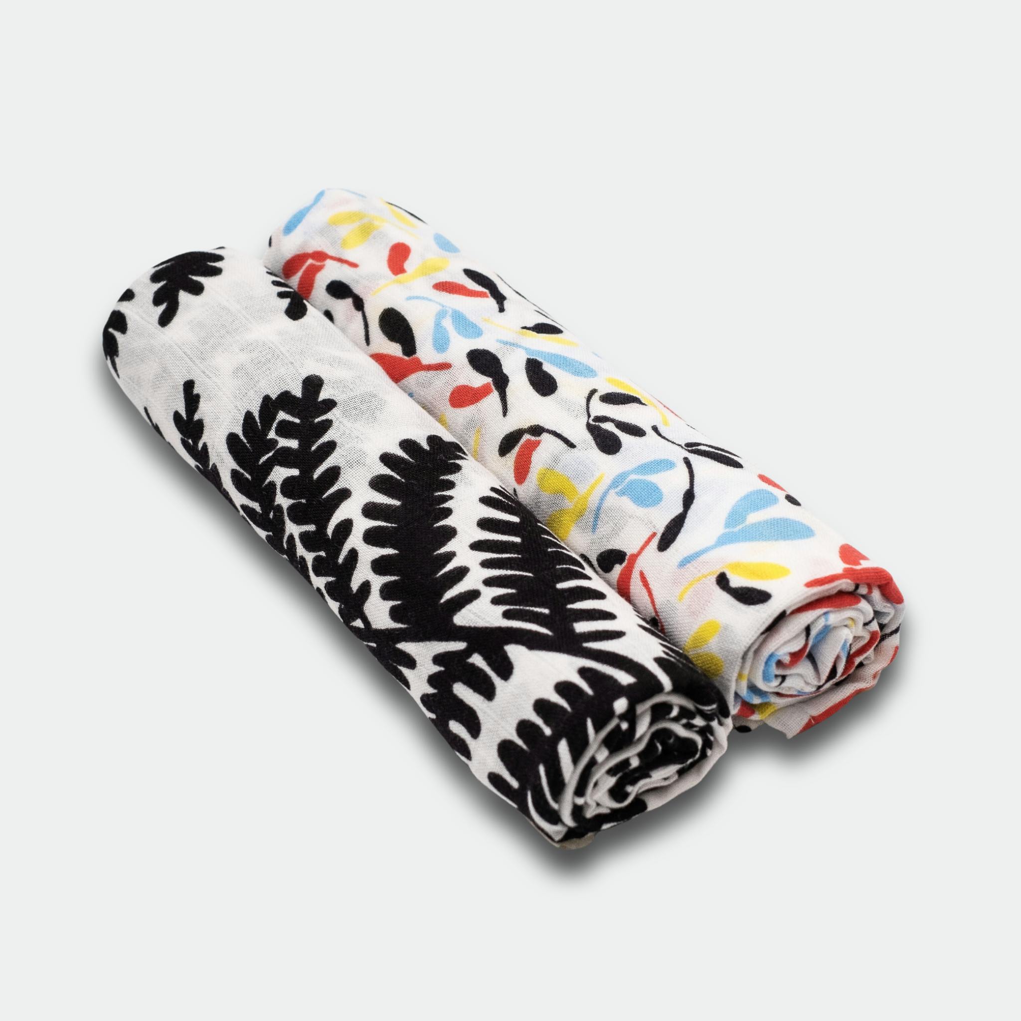 PLANT PRINT 2-PACK MUSLIN SQUARES - for 0 to 4 months & 5+ month old babies