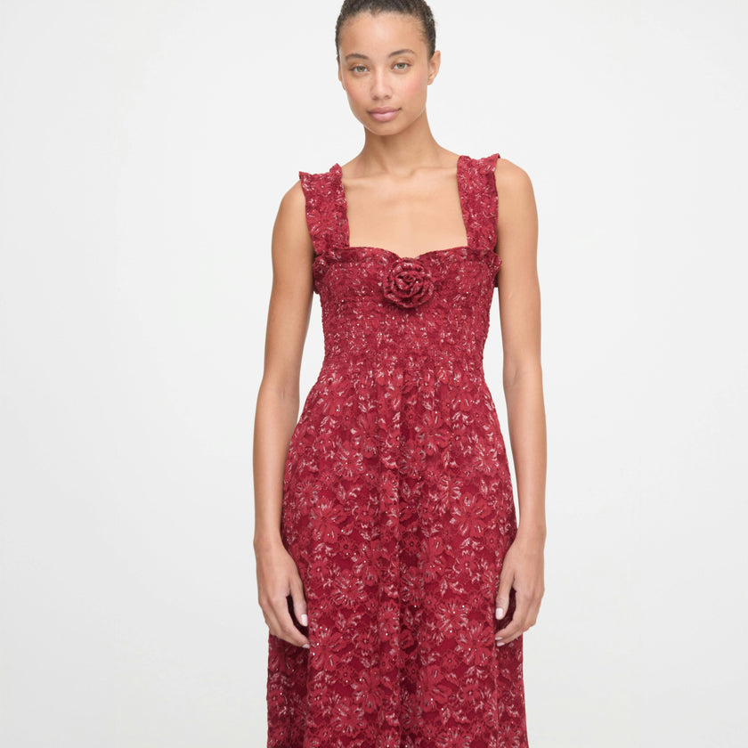 The Rosetta Nap Dress - Claret Lace