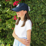 Customizable Bow Baseball Hat in Nellie Navy (Women)
