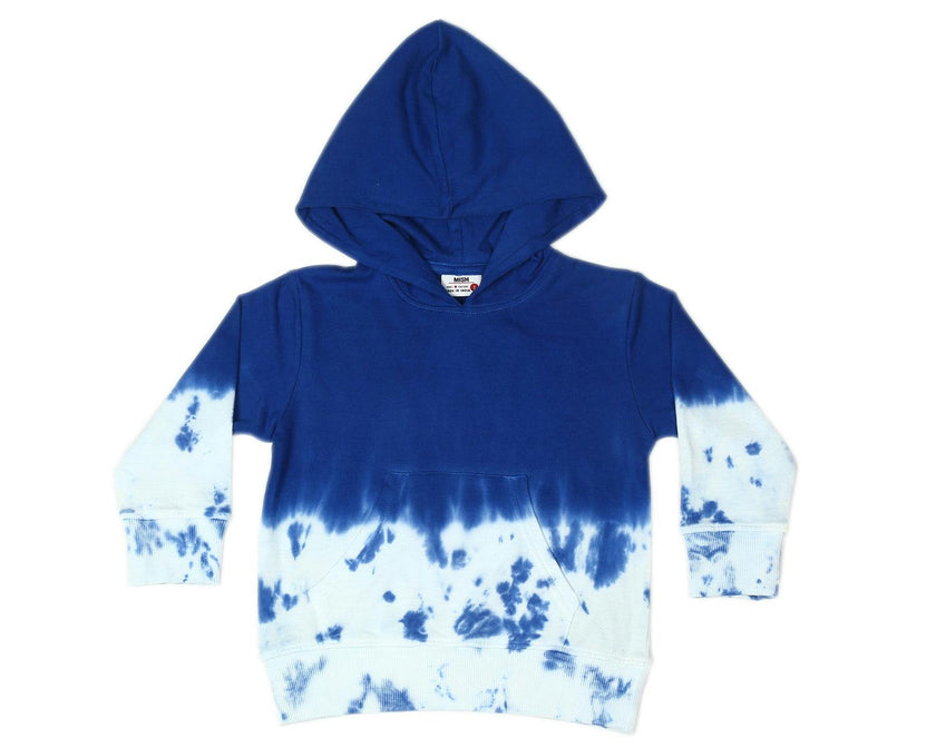 Kids Tie Dye Pullover Hoodie - Cobalt