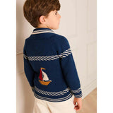 Boat Motif Knitted Cardigan in Navy (2- 10yrs)