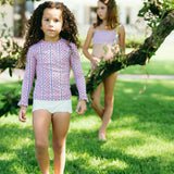 girls rosa vine rashguard set