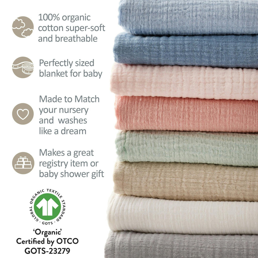 SWOON 2-Pack Crinkle Muslin Baby Swaddle Blanket