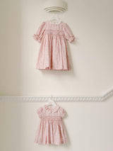 Pink Garland Floral Sara Baby Girl Hand-Smocked Set