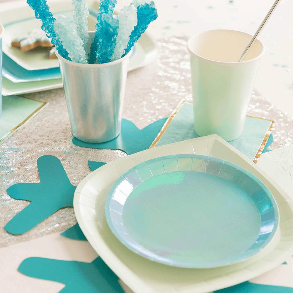 Posh Bubble Mint Round Plates - 2 Size Options