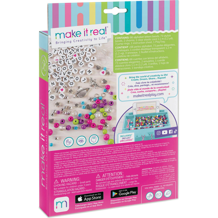 Block ‘N Rock Bracelets Kit - Create 4 Unique Letter Charm Bracelets
