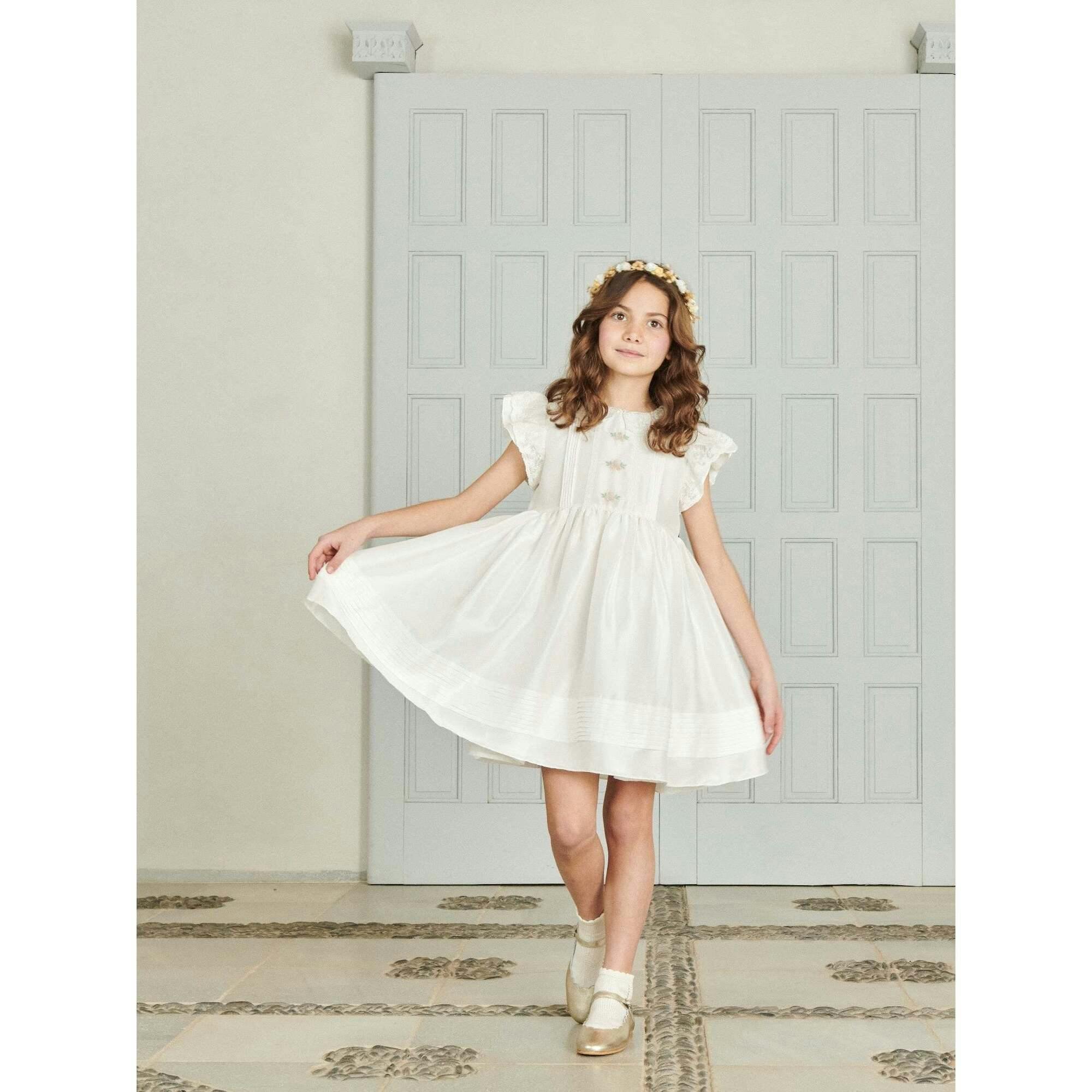 Ivory Lavinia Silk Ceremony Girl Dress