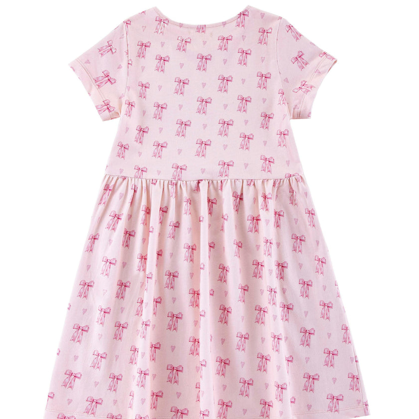 Mid Weight French Terry Twirl Dress, Lovely Bow