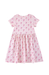 Mid Weight French Terry Twirl Dress, Lovely Bow