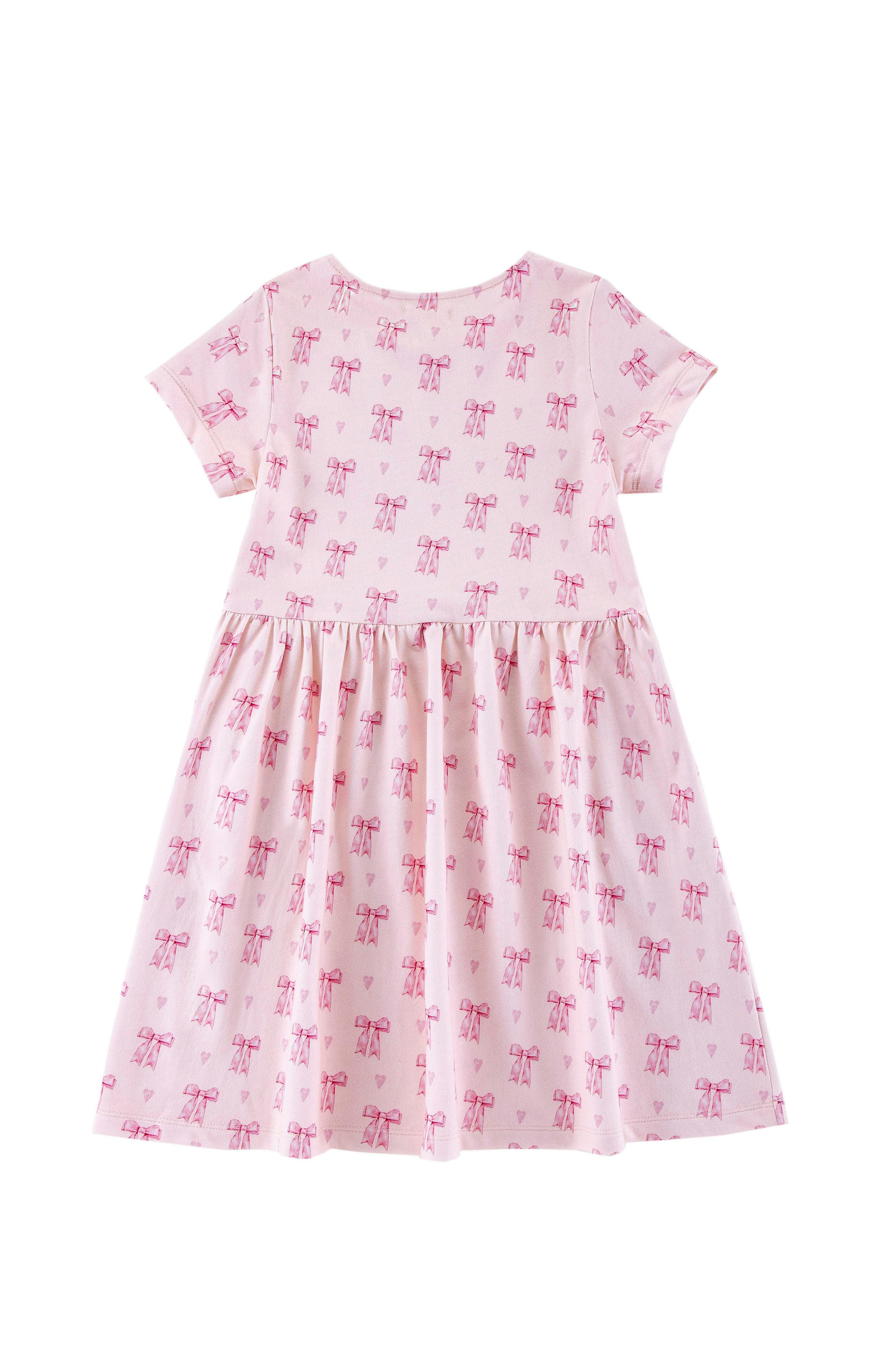 Mid Weight French Terry Twirl Dress, Lovely Bow